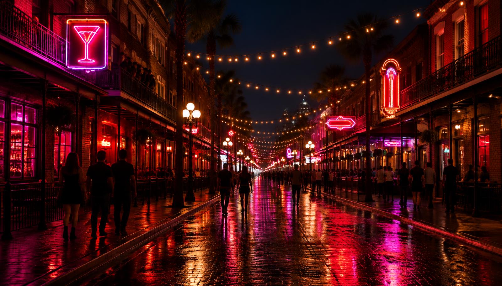 Downtown / Channelside nightlife at night